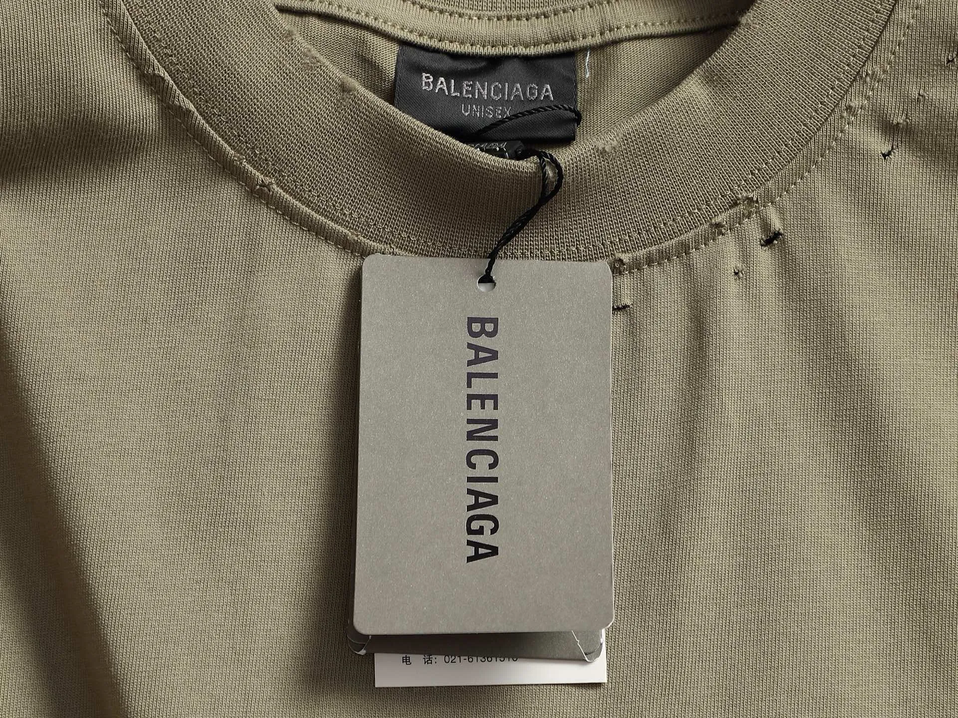 BALENCIAGA 2026 Logo ， Retro Same Style T 320 Versatile : Black Gray Khaki Size：XS S M L